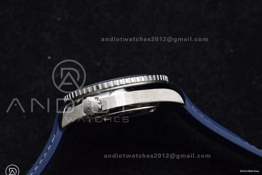 1009 A8605 Edition Clone Blue Best Ceramic VSF Dial 1:1 Blue GMT Strap Ocean 600M Planet Bezel on Rubber Super Trendsetting Co-Axial 43.5mm 0403